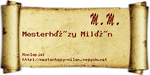 Mesterházy Milán névjegykártya