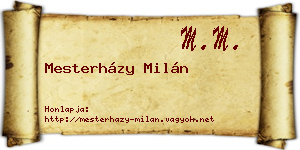 Mesterházy Milán névjegykártya