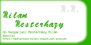 milan mesterhazy business card