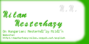 milan mesterhazy business card